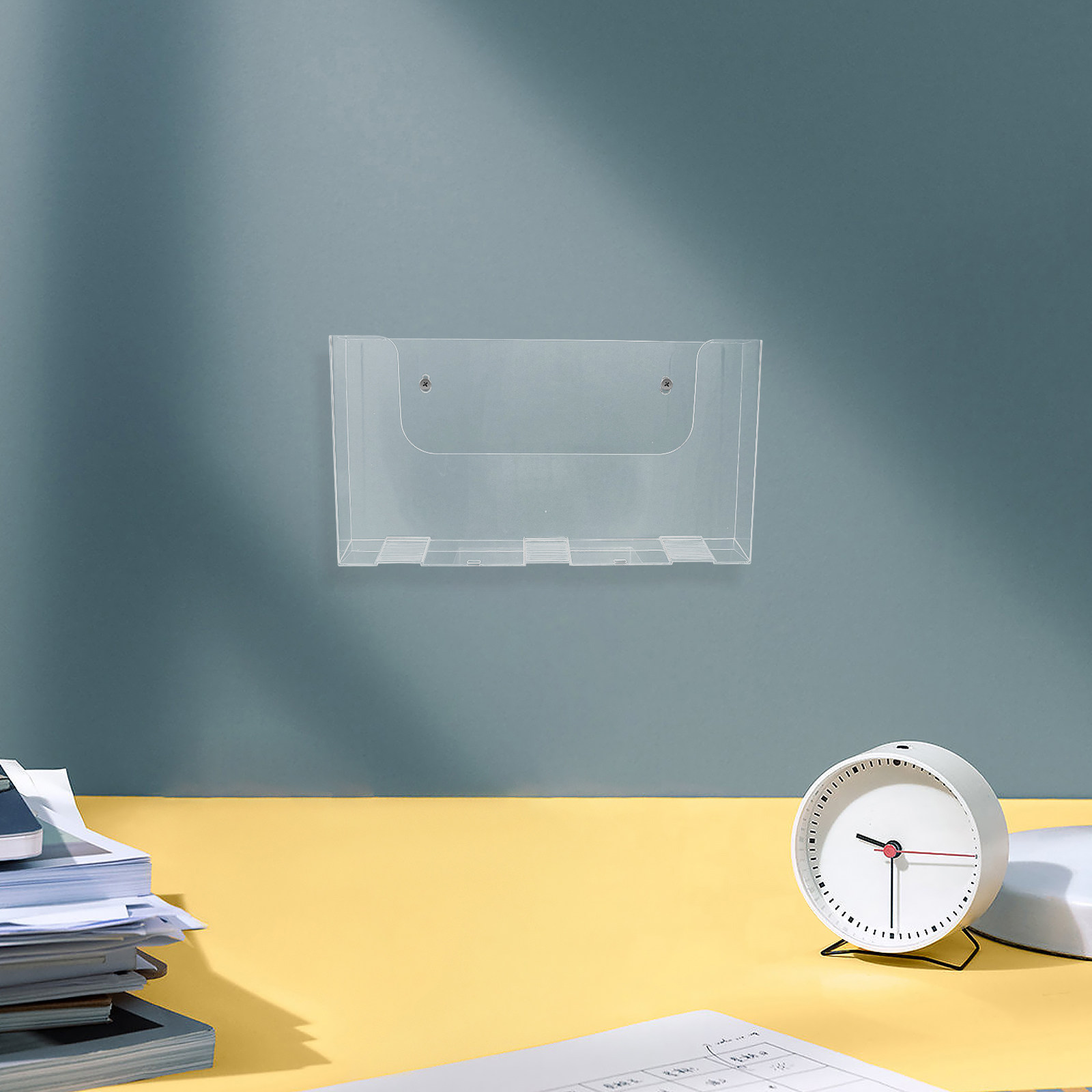 Magazine Holder Rack - 2개 세트 아크릴 벽걸이 파일 정리대,