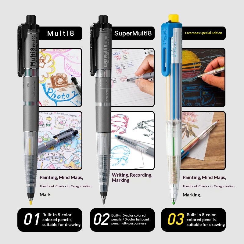 펜텔 멀티 8 in 1 컬러 샤프펜슬 2.0mm 리필  - Staedtler Pencil Lumocolor 리뷰 및 가격